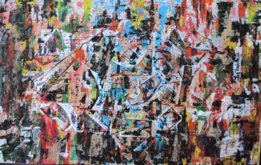 Картина под названием "Falaise 0224" - Claude Gascon, Подлинное произведение искусства, Акрил Установлен на Деревянная панель