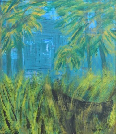 Painting titled "Bayou" by Claude Gascon, Original Artwork, Acrylic