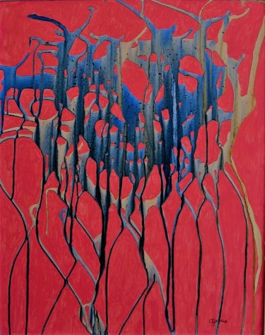 Pintura titulada "Anémone de mer" por Claude Gascon, Obra de arte original, Acrílico