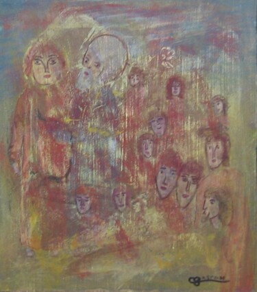 Peinture intitulée "Réunion de famille…" par Claude Gascon, Œuvre d'art originale, Acrylique