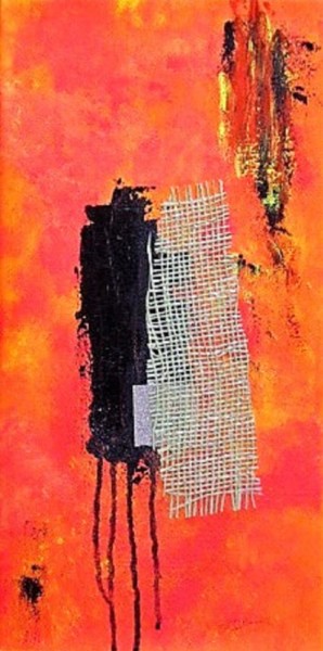 Painting titled "Prévost 2010 # 1" by Claude Gascon, Original Artwork, Collages Mounted on Wood Stretcher frame