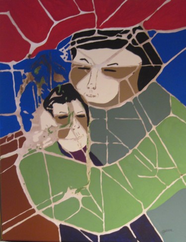 Peinture intitulée "Tendresse" par Claude Gascon, Œuvre d'art originale, Acrylique Monté sur Châssis en bois