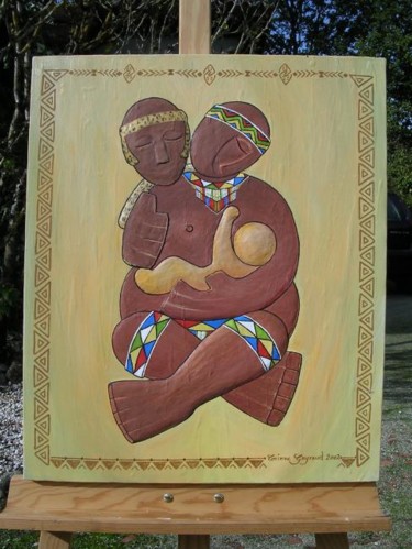 Peinture intitulée "ZOULOUE FAMILY" par Corinne Gayraud, Œuvre d'art originale, Huile