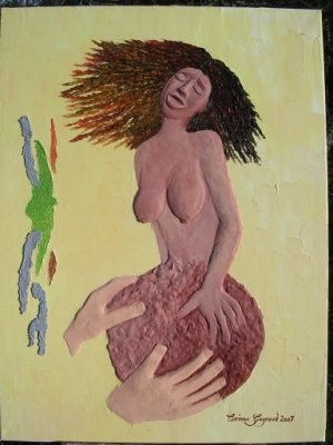 Ζωγραφική με τίτλο "L'OEUVRE AUX PRISES…" από Corinne Gayraud, Αυθεντικά έργα τέχνης, Λάδι
