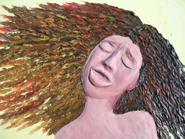 Peinture intitulée "L'OEUVRE AUX PRISES…" par Corinne Gayraud, Œuvre d'art originale, Huile