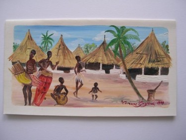 Peinture intitulée "RYTHME AFRICAIN" par Corinne Gayraud, Œuvre d'art originale, Huile