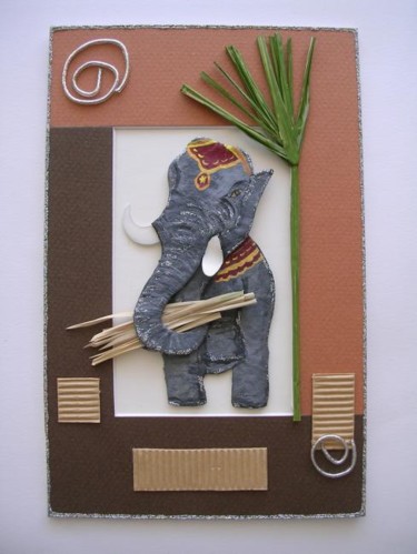 Artisanat intitulée "L'ELEPHANT" par Corinne Gayraud, Œuvre d'art originale