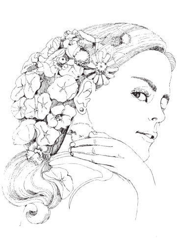 Desenho intitulada "Girl with Chick lin…" por Caitlin Olson, Obras de arte originais, Trabalho Digital 2D