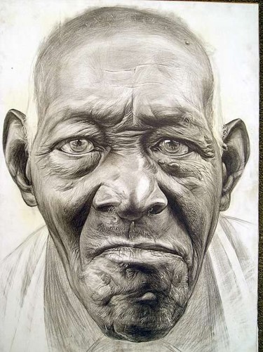 Рисунок под названием "sketch of old farme…" - Jia Chunguang, Подлинное произведение искусства