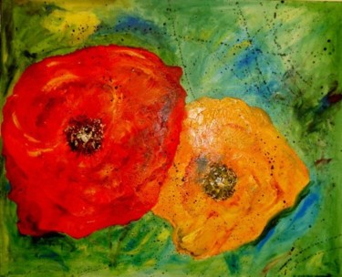 Peinture intitulée "FLEURS" par Christine Goubon, Œuvre d'art originale
