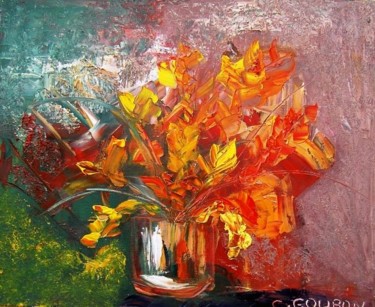 Peinture intitulée "BOUQUET ORANGE" par Christine Goubon, Œuvre d'art originale