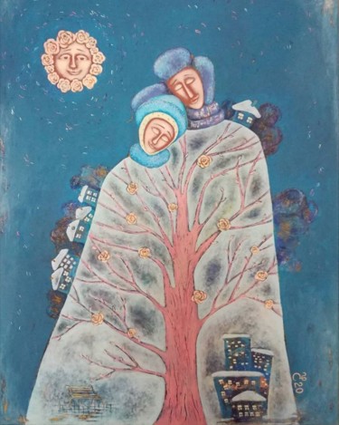 Malerei mit dem Titel "Счастье не за горами" von Zhenya Chetverugina (Zhenya Che), Original-Kunstwerk, Acryl Auf Keilrahmen…