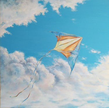Картина под названием "Dream flight" - Zhenya Chetverugina (Zhenya Che), Подлинное произведение искусства, Акрил