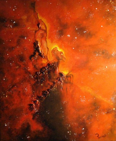 Peinture intitulée "Envolee cosmique" par Christian Rolland, Œuvre d'art originale, Acrylique