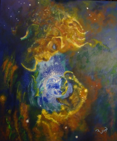 Painting titled "Bulle d'univers pou…" by Christian Rolland, Original Artwork, Acrylic