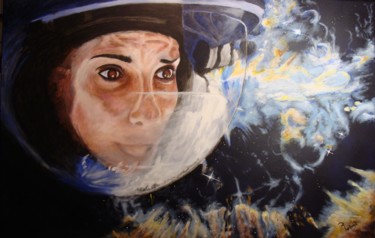 Painting titled "Sandra et Gravity" by Christian Rolland, Original Artwork, Acrylic
