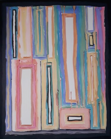 Peinture intitulée "Portes" par Cha.Albrt, Œuvre d'art originale, Encre