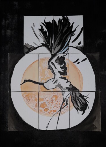 Peinture intitulée "Oiseleur" par Cha.Albrt, Œuvre d'art originale, Acrylique