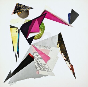 Collages getiteld "TOP-RESILLE" door Cha, Origineel Kunstwerk, Papier snijwerk