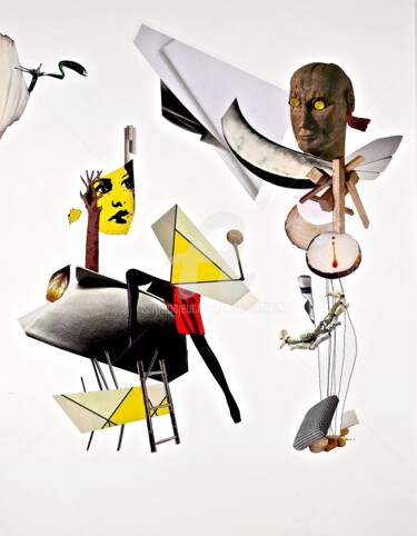 Collages intitolato "SANS-RAISON" da Cha, Opera d'arte originale, Ritagli