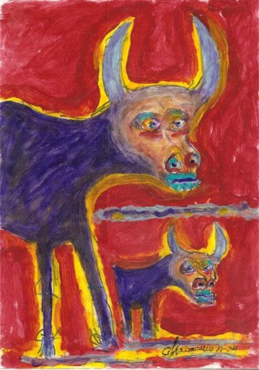 Pintura titulada "Tauros" por Chabacan, Obra de arte original