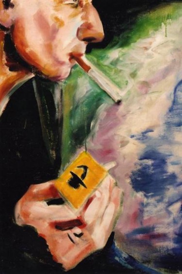 Peinture intitulée "j'arret de fumé" par Salah Chabane, Œuvre d'art originale