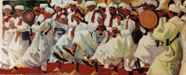 Peinture intitulée "La caada de Maroc" par Salah Chabane, Œuvre d'art originale