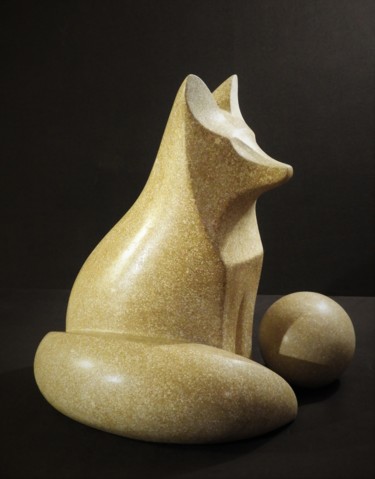 Sculpture intitulée "Goupil" par Michel Chabut, Œuvre d'art originale, Pierre