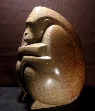 Sculpture titled "Singe" by Michel Chabut, Original Artwork