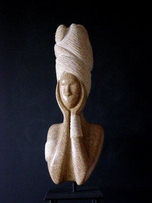 Sculpture titled "Longue dame brune" by Michel Chabut, Original Artwork