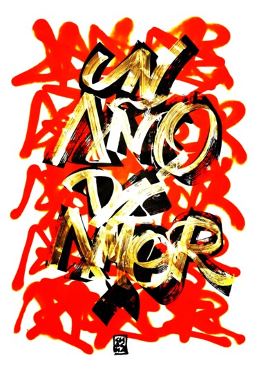 "UN ANO DE AMOR" başlıklı Tablo Chachagrafitero tarafından, Orijinal sanat, Mürekkep