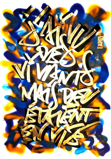 Painting titled "J'AI VU DES VIVANTS…" by Chachagrafitero, Original Artwork, Acrylic