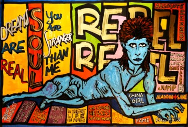 Painting titled "SOUL OF BOWIE" by Chachagrafitero, Original Artwork, Ink