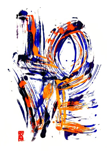 Pittura intitolato "LOVE ORANGE BLUE" da Chachagrafitero, Opera d'arte originale, Acrilico