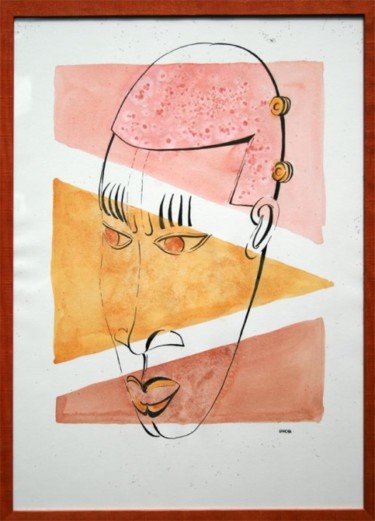 Painting titled "masque africain 1" by Chachapeala, Original Artwork
