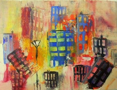 Painting titled "V comme Urbain" by Chachapeala, Original Artwork