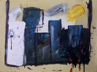Painting titled "le quartier" by Chachapeala, Original Artwork, Acrylic