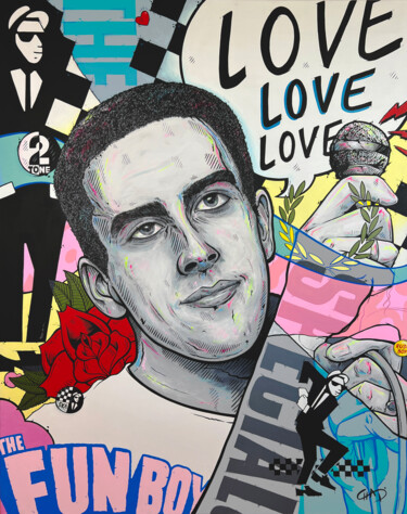 "Love Love Love" başlıklı Tablo Chad Carothers (Chad Cantcolor) tarafından, Orijinal sanat, Akrilik
