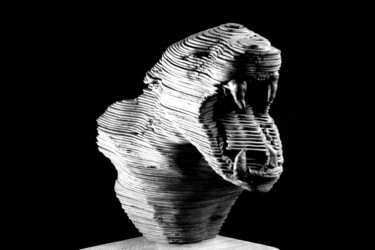 Sculpture titled "lioness" by Chae Valerie Schmitt, Original Artwork, Stone