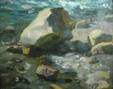 「Горная река」というタイトルの絵画 Анна Чаговецによって, オリジナルのアートワーク, オイル
