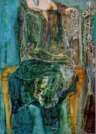 Ζωγραφική με τίτλο "Rien d'autre.." από Chahla Soummer, Αυθεντικά έργα τέχνης, Ακρυλικό Τοποθετήθηκε στο Ξύλινο φορείο σκελε…