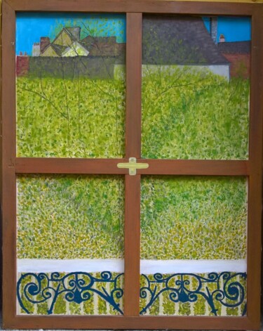 Картина под названием "L'envers du décor" - Chaillot, Подлинное произведение искусства, Масло