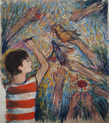 Peinture intitulée "Dream boy" par Chaimaa Fadli, Œuvre d'art originale, Acrylique