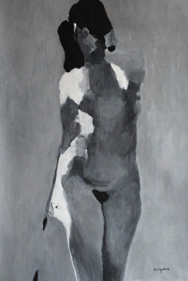 Painting titled "Nude Walking (forwa…" by Terence Kelly, Original Artwork, Oil