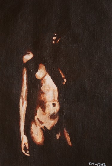 Painting titled "Shadow Nude" by Terence Kelly, Original Artwork, Acrylic