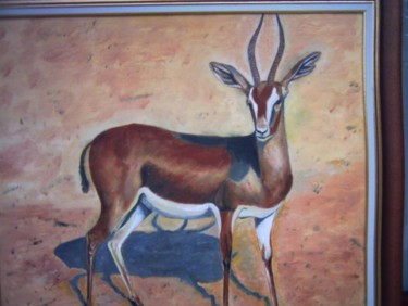 Peinture intitulée "Gazelle du désert" par Françoise Chambron, Œuvre d'art originale