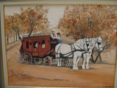 Painting titled "Dans les plaines du…" by Françoise Chambron, Original Artwork