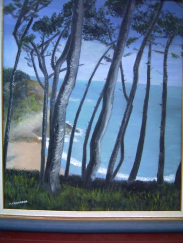 Painting titled "Paysage de la Côte…" by Françoise Chambron, Original Artwork