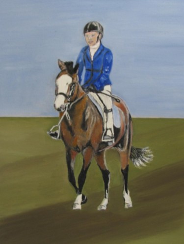 Painting titled "Avant l'obstacle" by Françoise Chambron, Original Artwork, Oil