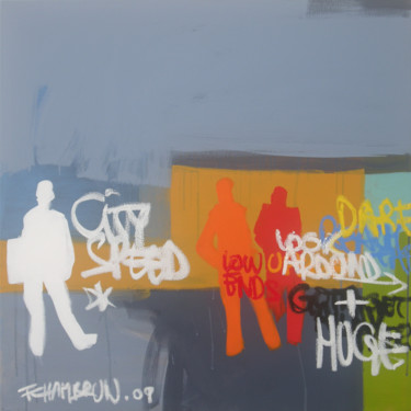 Malerei mit dem Titel "City speed (réf. A0…" von Franck Chambrun, Original-Kunstwerk, Acryl